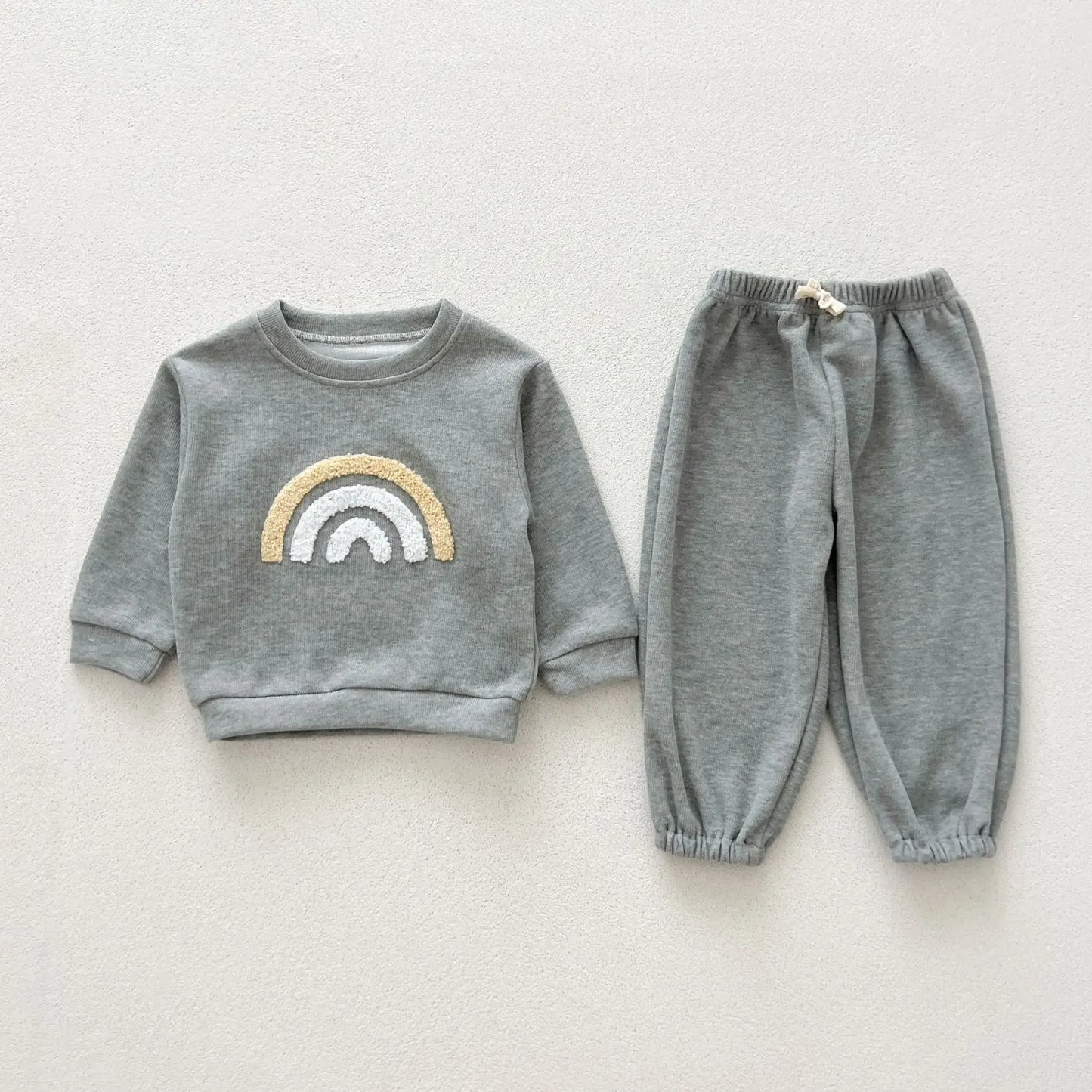 NEW Autumn Children's Clothing Pullover Set Boys Sweatshirt and Pants Girls Letter Hoodies Suit Kid's 2PCS Outfit 0-4Y Unisex