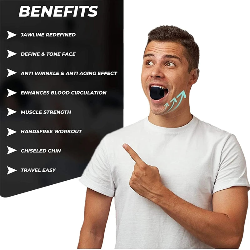 3 Pieces Set Food-Grade Silica Gel Jaw Exerciser with Lanyards - Jawline Chew And Bite Breaker For Face Fitness & Masseter Training