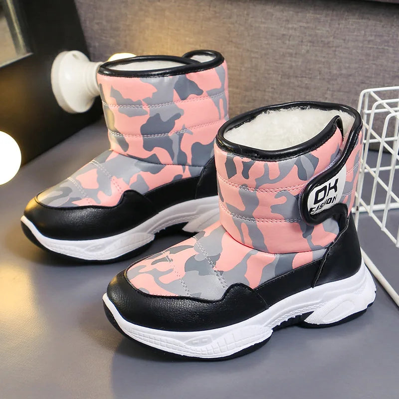 Kids' Casual Shoes Snow Boots Ankle Boots PU Leather Winter Shoes Velcro Anti-Slip Warm Shoes For Girls Size 26-37