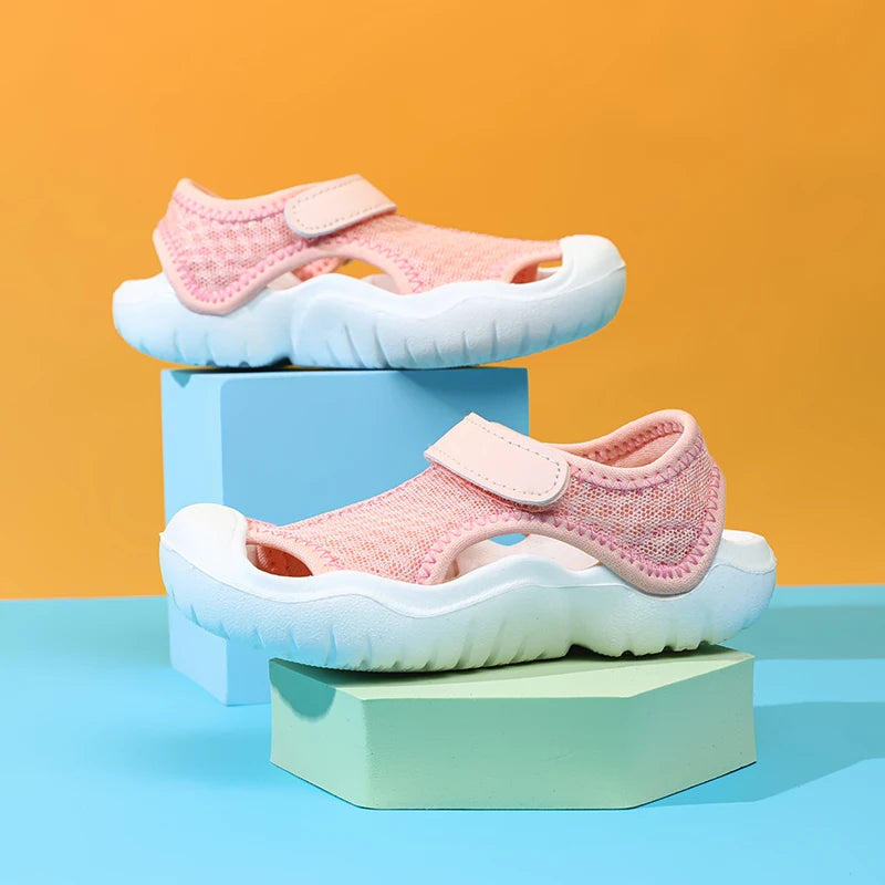 Ademende sportsandalen voor kinderen, jongens en meisjes, zomer, zachte zool, antislip, strandschoenen, gesloten neus, peuter, lichtgewicht, casual sandalen