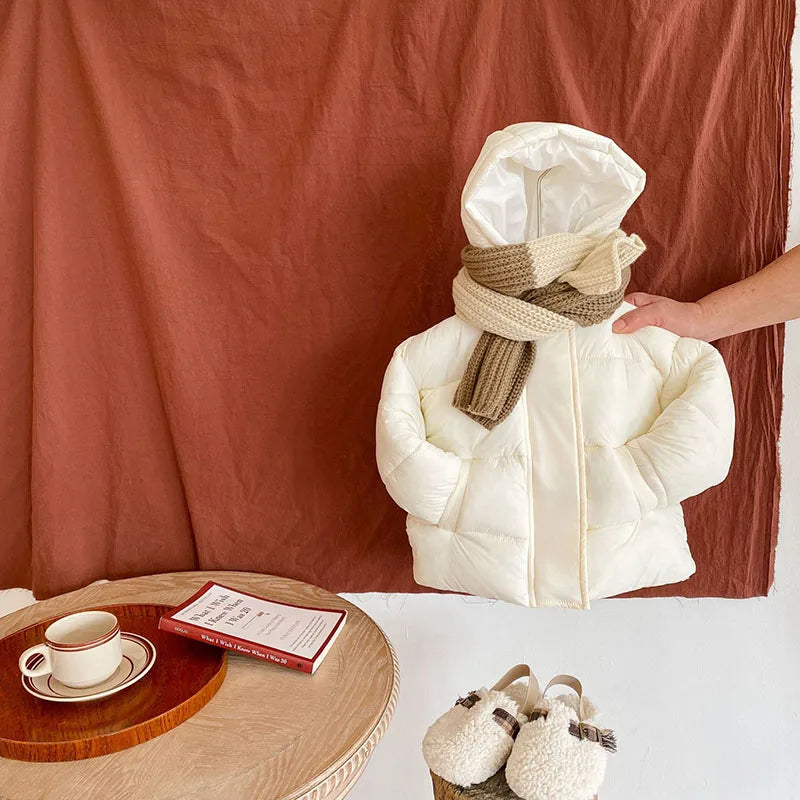 Winter Kids Parkas Korean Style Girls Boys Fur Coat Hoodie Boys Thicken Outerwear 7T Unisex