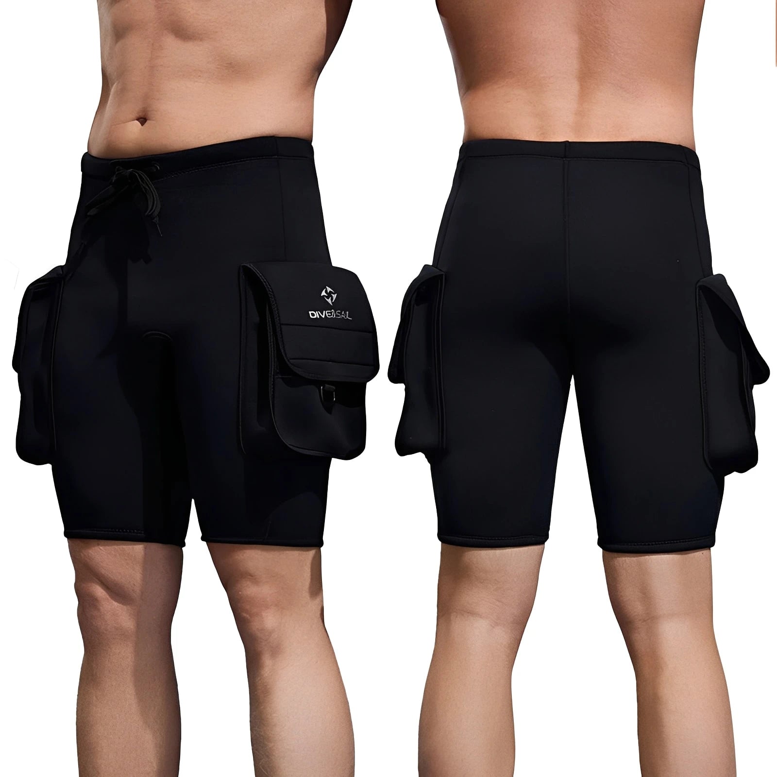 Men’s 3MM Neoprene Wetsuit Shorts – Thermal Diving & Surfing Shorts with Pocket for Swimming, Snorkeling & Water Sports