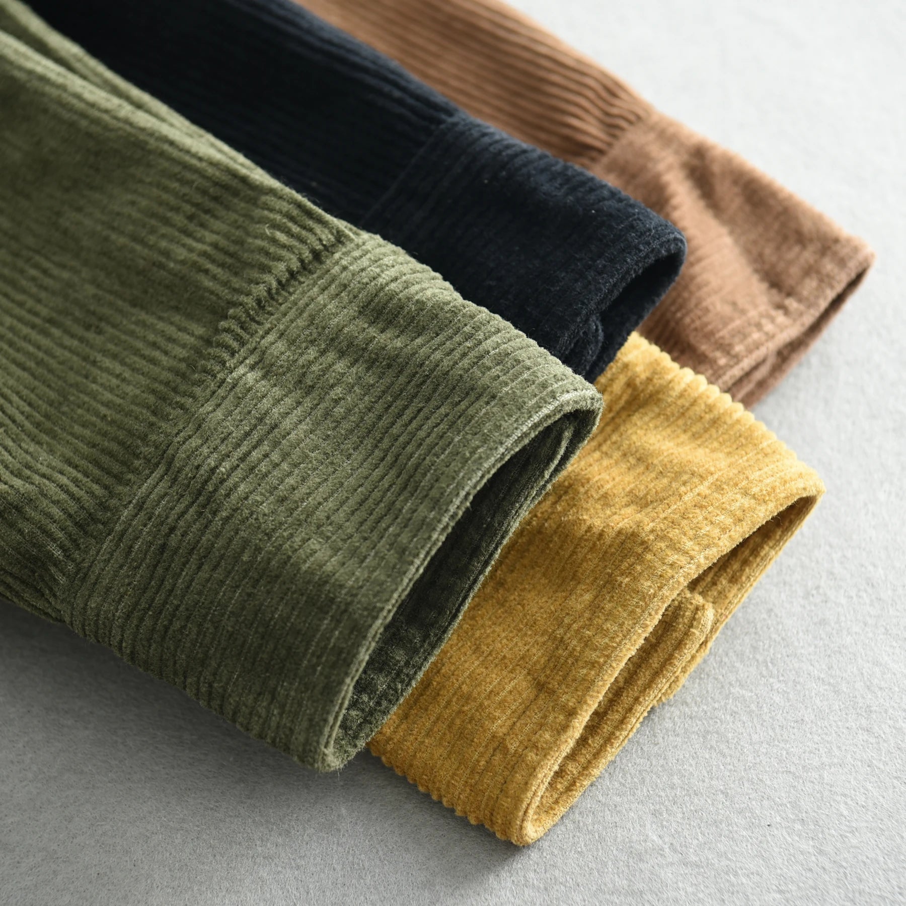 Herfst Winter Nieuw Amerikaans Retro Lange Mouw Revers Verdikt Corduroy Overhemd Heren 100% Katoen Gewassen Dubbele Zak Casual Jas