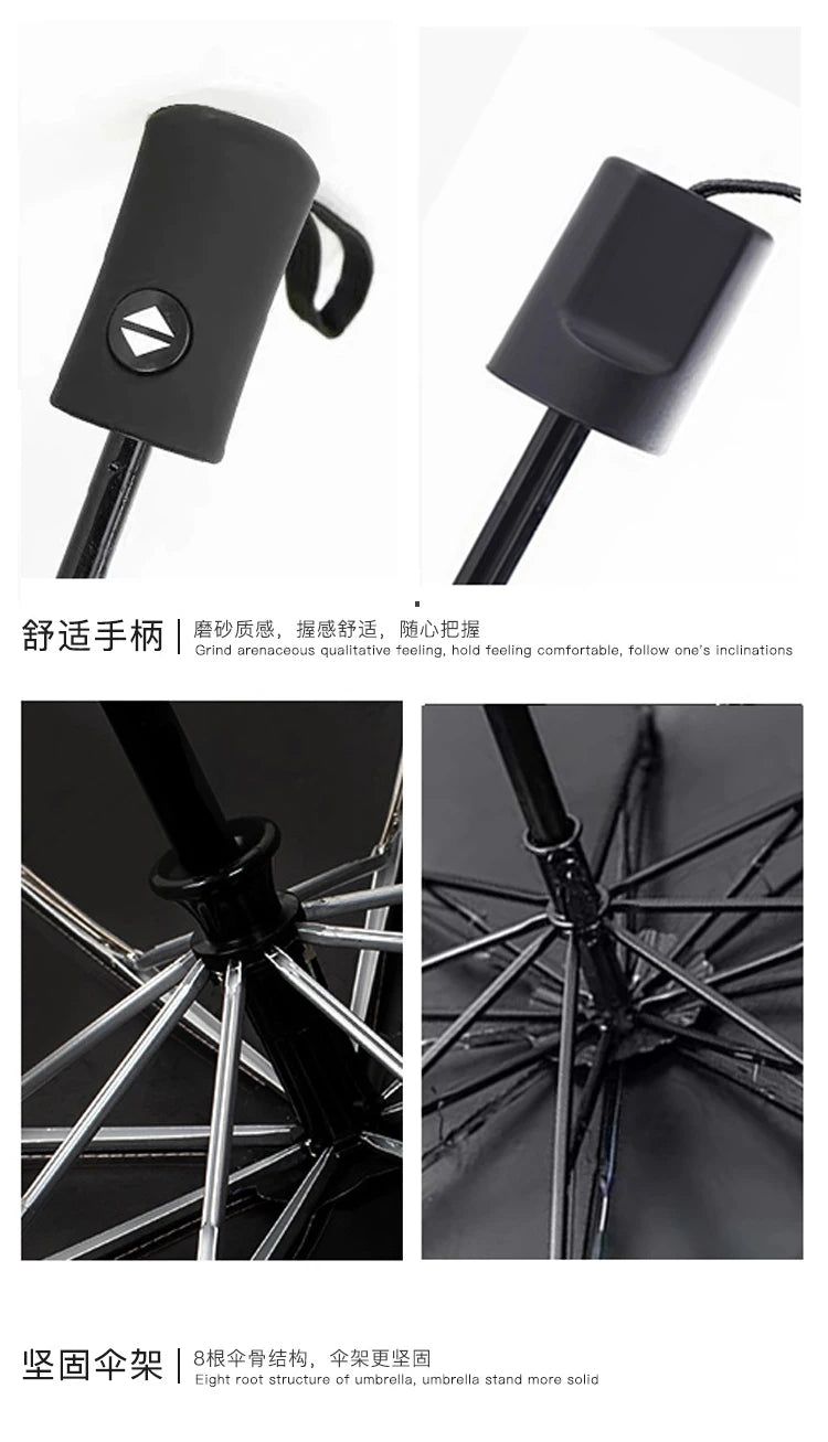 Automatic Fold Umbrella with Shiny Puppy Design | All-Weather UV Sunshade | High - End Ins Style for Women