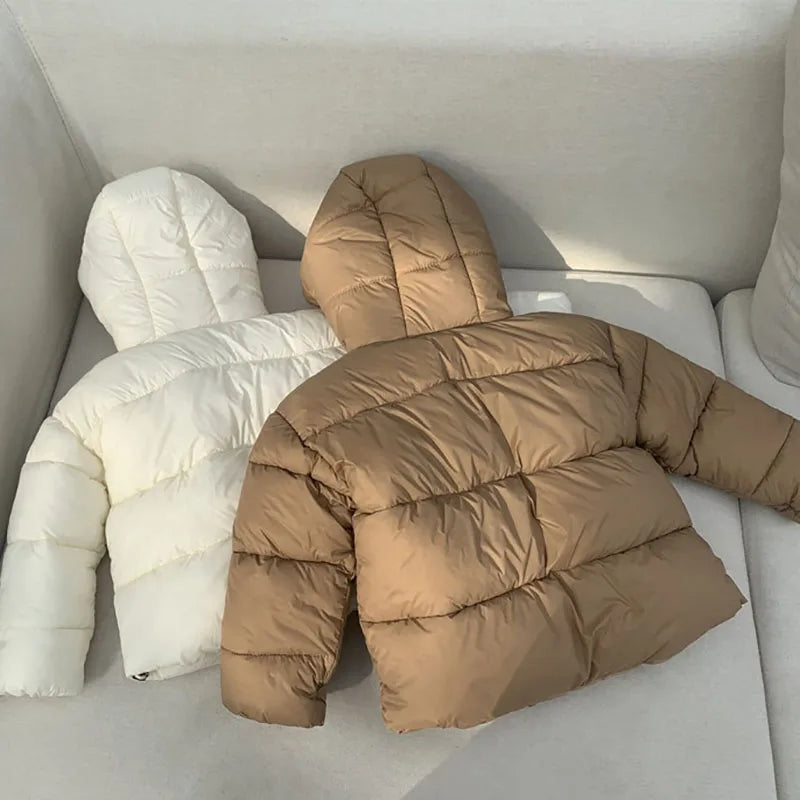 Winter Kids Parkas Korean Style Girls Boys Fur Coat Hoodie Boys Thicken Outerwear 7T Unisex