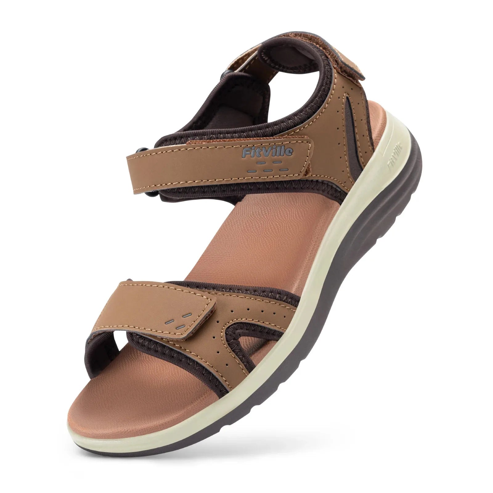 Women's Sandals Summer Beach Flats Adjustable Ankle Strap For Swollen And Flat Feet With Arch Support Open Toe Orthotic