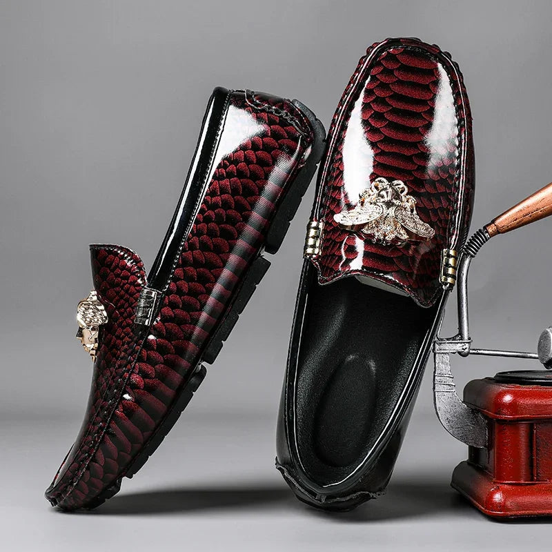 Luxury Trendy Mens Fashion Casual Shoes Popular Youth Daily Walking Shoes Red Business Moccasins Loafers Large Size 38-48