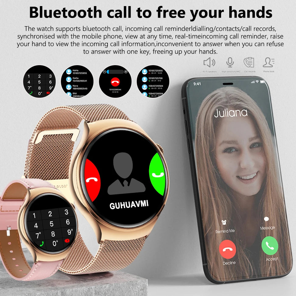 2025 New Lady's Fashion Smart Watch AMOLED HD Screen GPS Sport Heart Rate Bluetooth Call Waterproof Outdoor Smartwatch For Women
