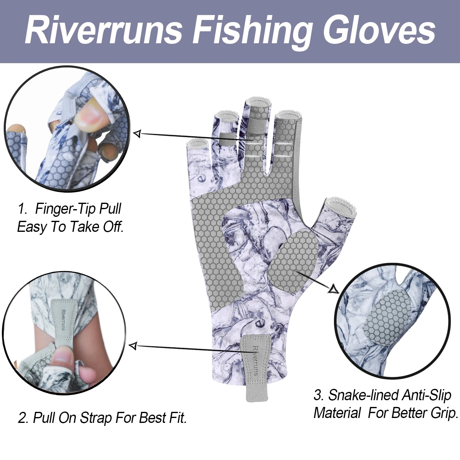 Fingerless Fishing Gloves are designed for Men and Women Fishing, Boating, Kayaking, Hiking, Running, Cycling