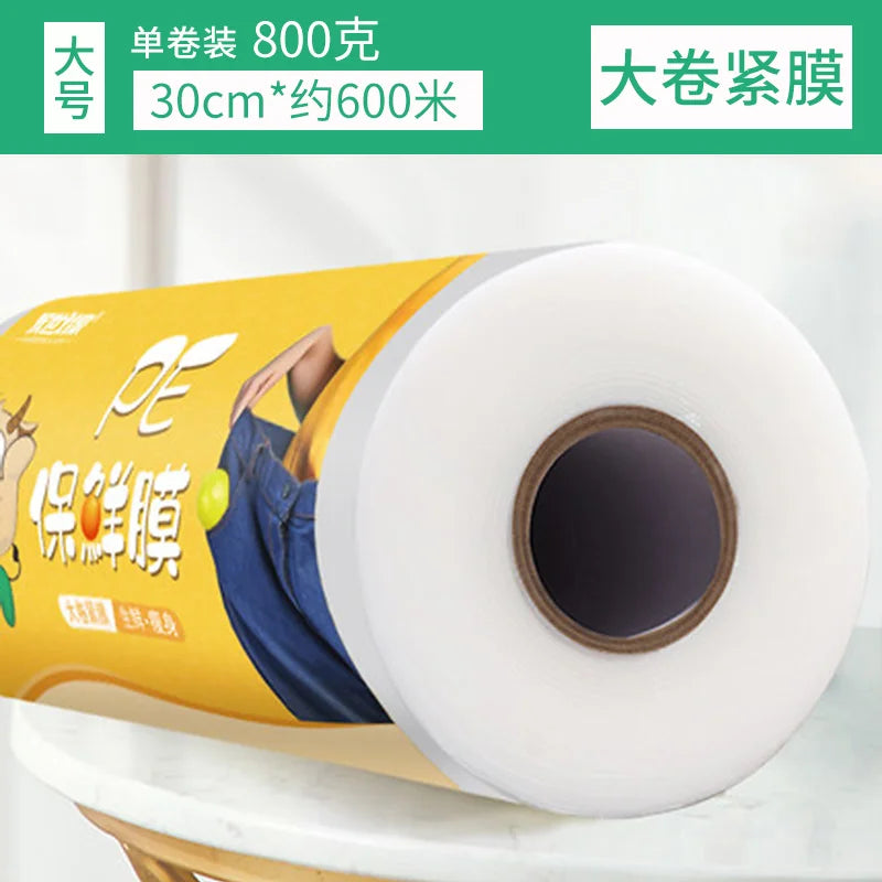 Large Roll Fresh-keeping Film PE Food Household Economic High Temperature Resistant Kitchen Food Packaging Food Wrap Food Cover