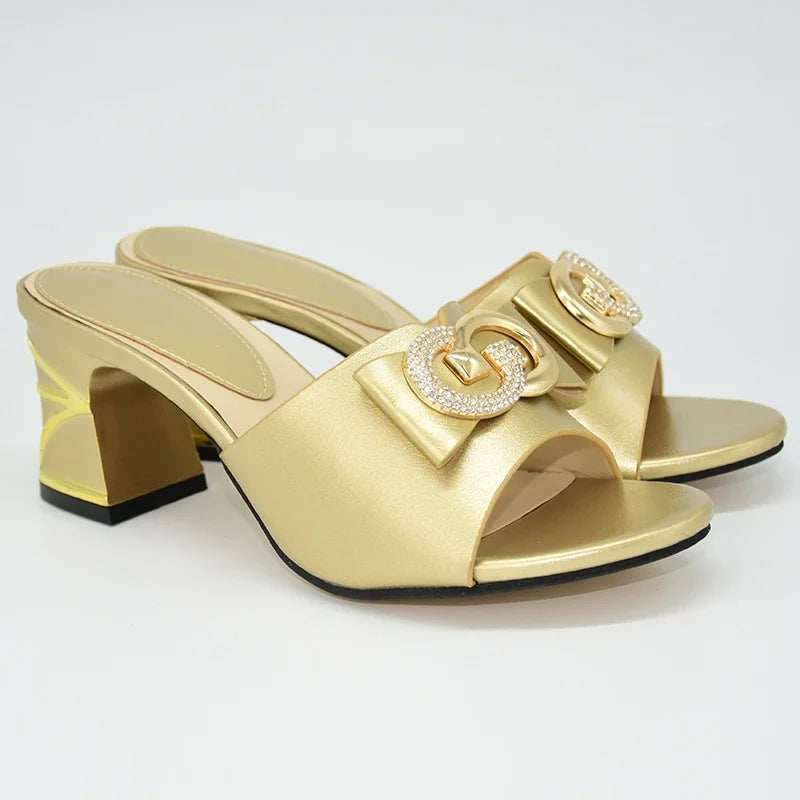 Designer Shoes Women Luxury 2025 Elegant Crystal Women Shoes Italian Women Wedding with Rhinestone Nigerian Party Wedding Pumps