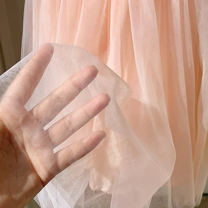 Summer Kids Sweet Mesh Dress Girls 6 Colours Suspended Floral Beach Skirt Children Tutu Princess Dress 1-6Y Girls