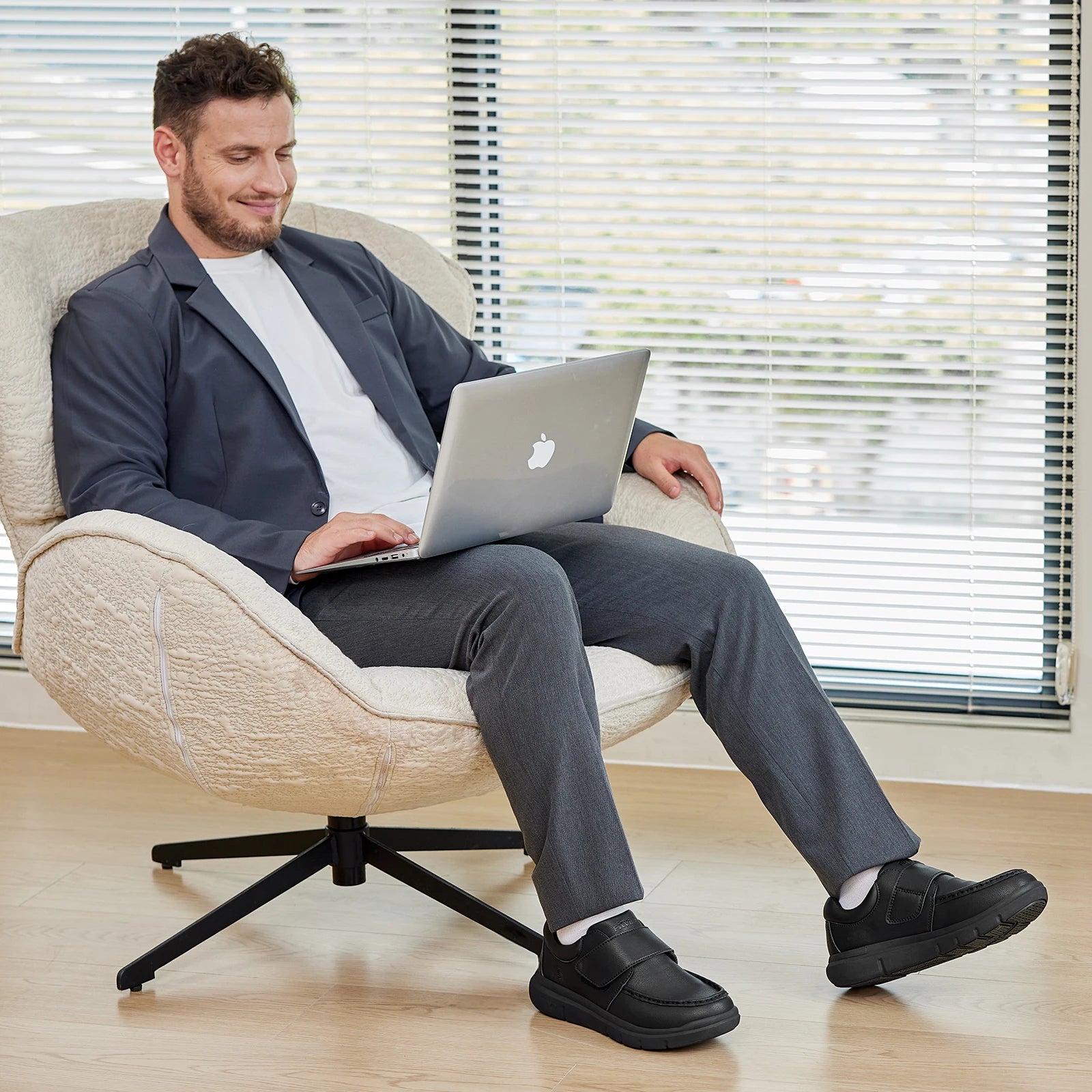 Wide Fit Men's Leather Shoes Diabetic Walking Shoes Oxford Shoes Formal Business Shoe Comfortable All Day Wear