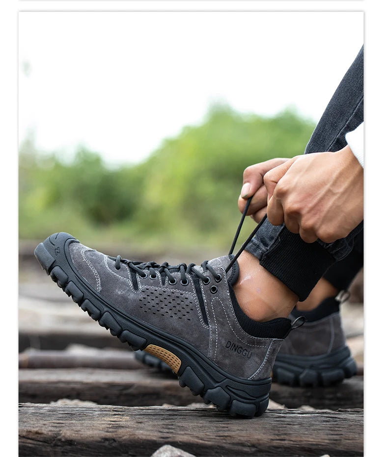EOCENE Men’s Steel Toe Safety Work Shoes – Lightweight Anti-Smash & Puncture-Resistant Industrial Sneakers