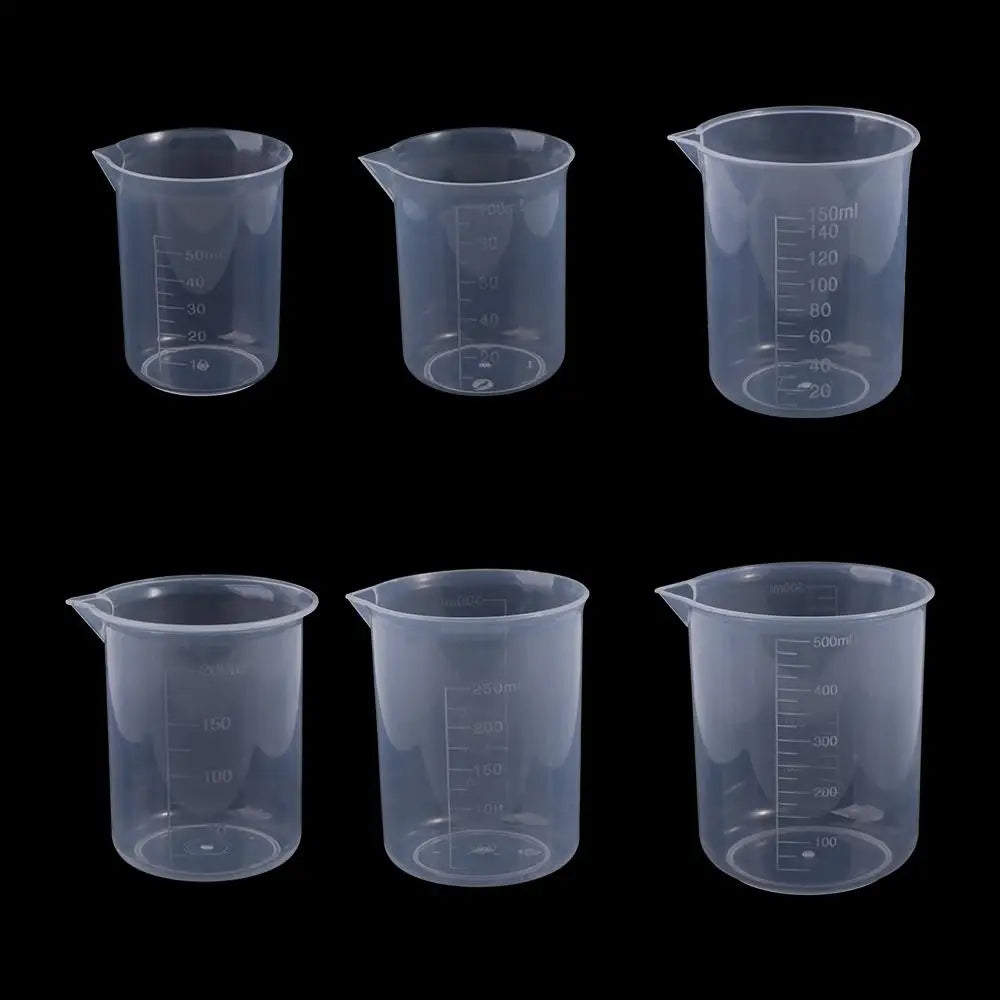 Plastic Transparent Measuring Cup for Kitchen Chemical Laboratory Test Stackable Graduated Cylinder Beaker Mixing Cups