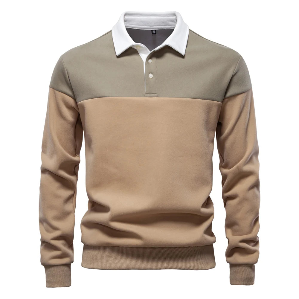 Men's Premium Design Sweatshirt Colour Block Hoodies Long Sleeve Business Casual Social Sweatshirt