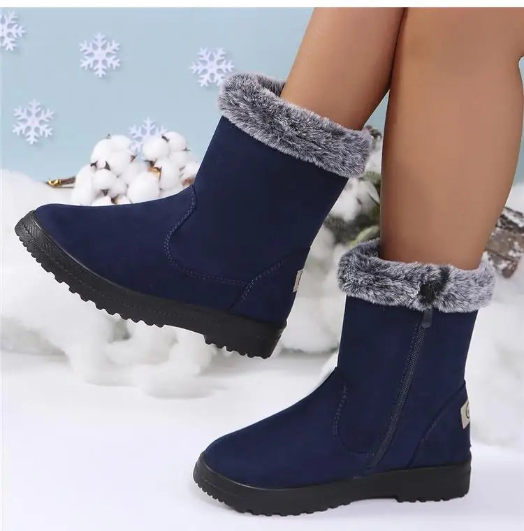 Snow Women's Boots 2025 Trend Shoes Woman Platform Women Shoes Flat Mid High Boots Platform Winter Ladies Boots Botas Mujer
