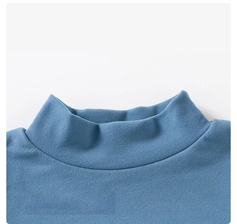 New Autumn Kids Bottoming Shirt 2-6T Children Solid Colour High Collar Undershirts Girls Boys Tops Unisex