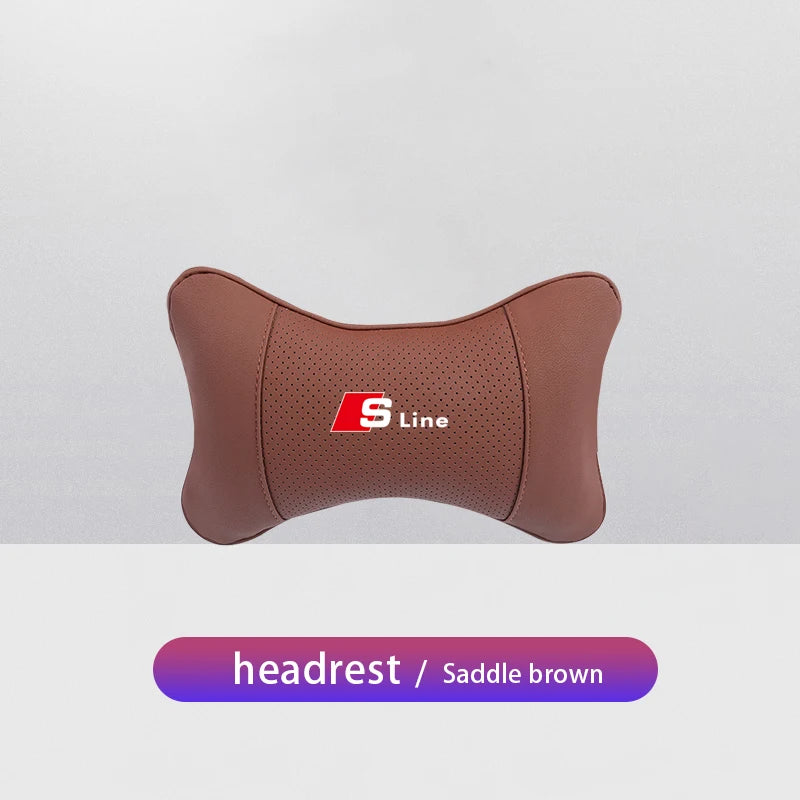 1Pcs Car Seat Headrest Auto Logo Neck Pillow For Audi Sline A1 A3 A4 A6 C7 A5 B8 B7 A7 A8 B9 B6 C6 Q2 Q3 Q5 Q7 Q8 TT S3 S4 S7 S8