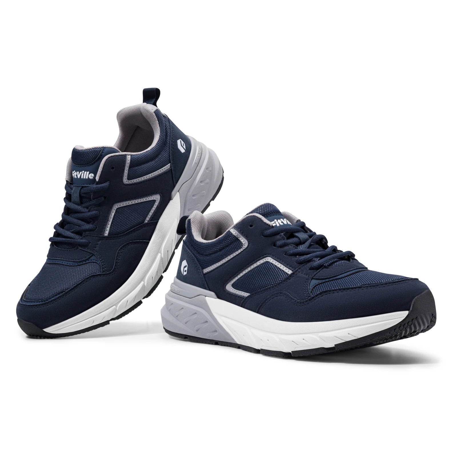 Hardloopschoenen voor heren, brede sneakers met ondersteuning van de voetboog voor platvoeten, verlichting van hielpijn en plantaire fasciitis