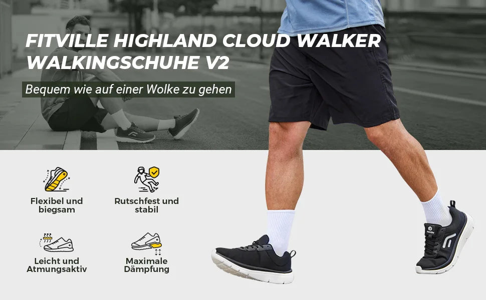 Men's Wide Width Thick Sole Walking Shoes - Lightweight And Breathable Sneakers For Plantar Fasciitis Pain Relieve