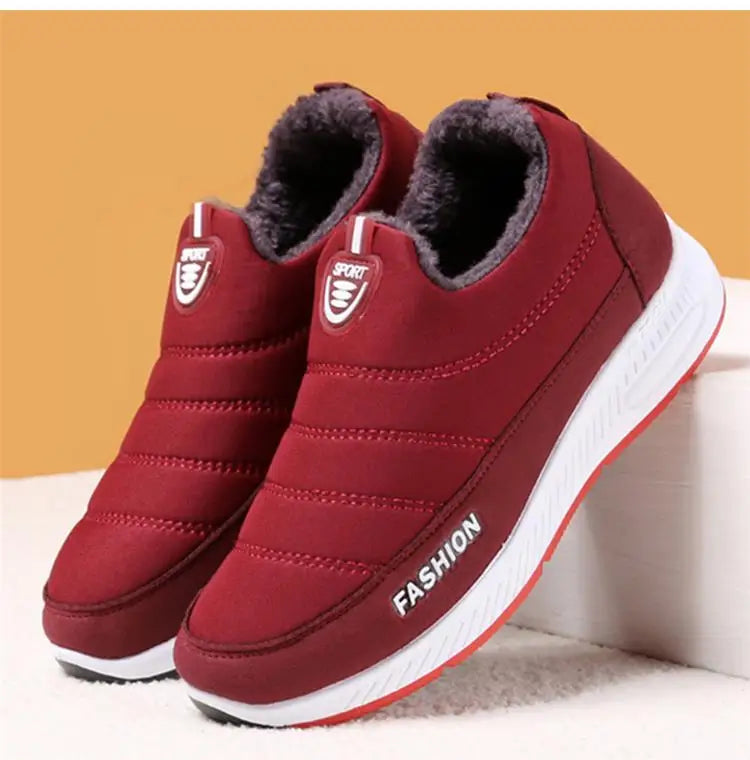 Snow Boots Woman 2025 Trend Woman Shoes Slip On Women Shoes Fur Platform Ankle Boots Flat Winter Boots Women Botas Mujer