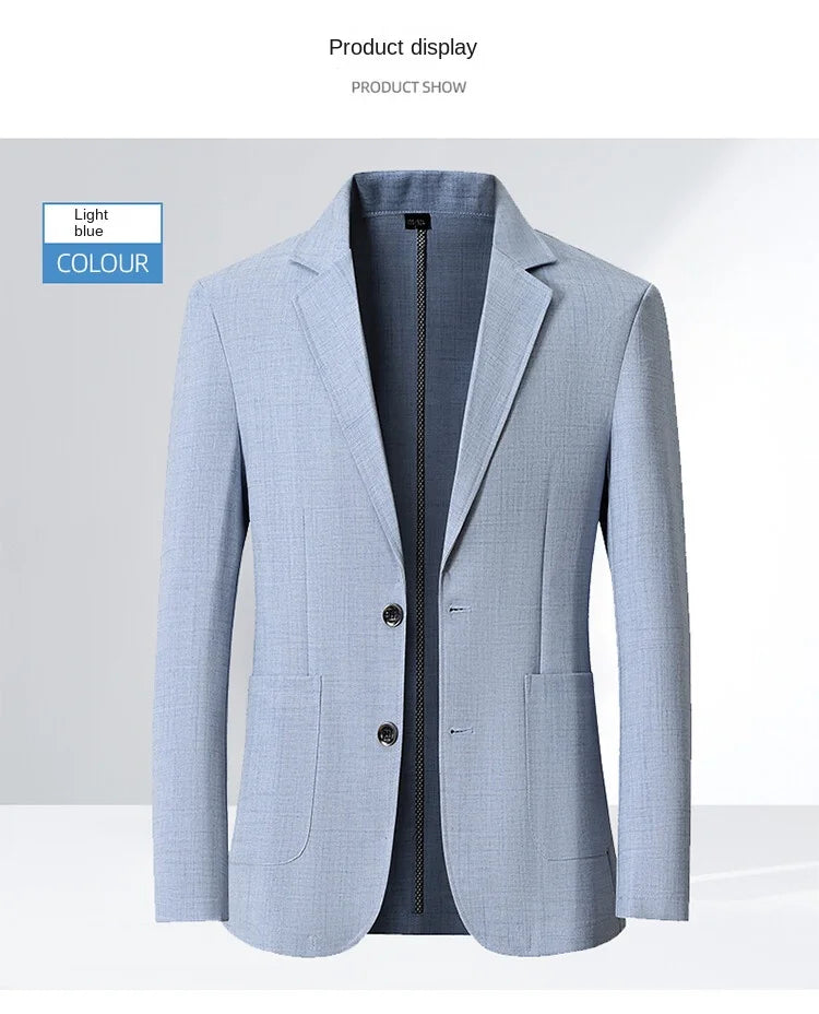 Men's Sun-Proof Coat, Light and Breathable Summer Long-Sleeve Jacket, Male Daily Business Casual Suit Size S-4XL