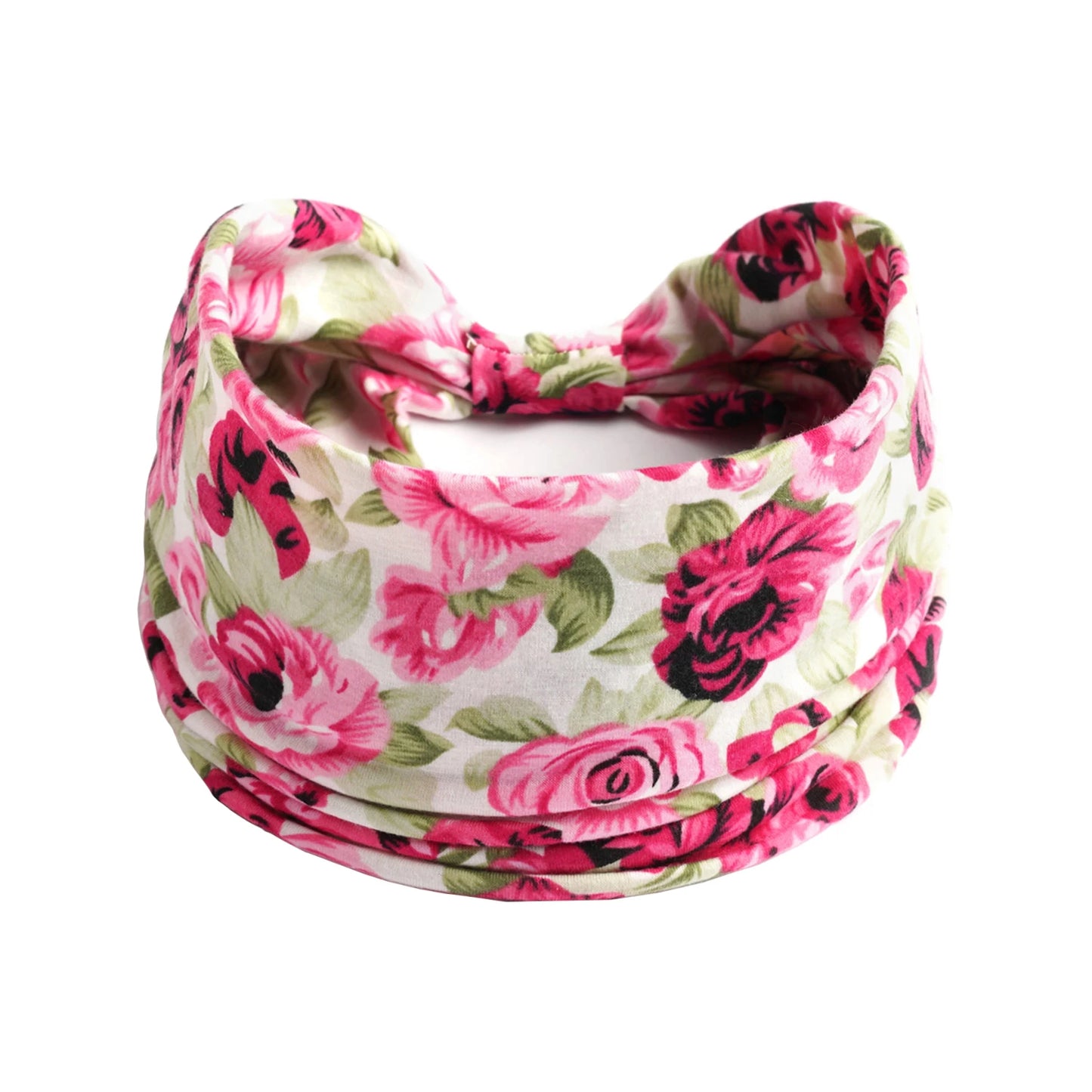 Bohol Headbands Women Wide Knotted Hairbands Elastic Turban Head Bands Non-Slip Floral Yoga Sports Sweatbands Workout Head Wraps