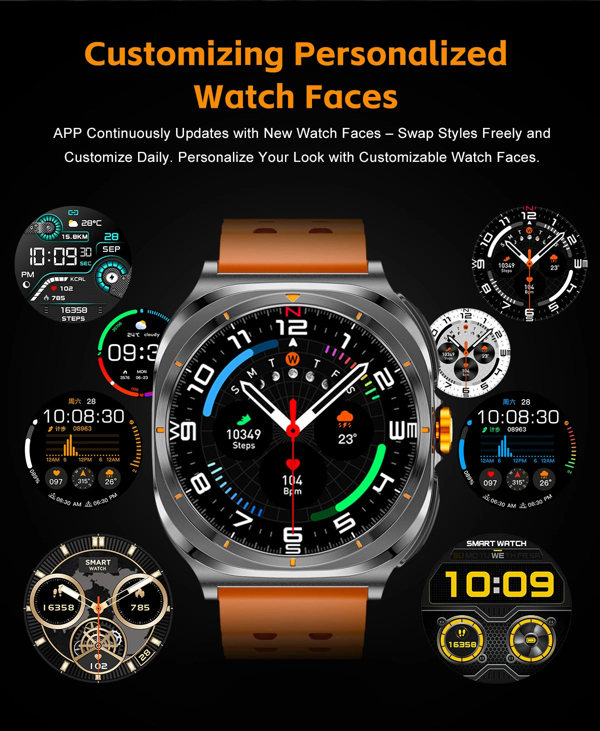 2025 Outdoor Sport Smartwatch AMOLED-scherm Hartslagmeter Waterdicht Bellen TWS Headset Smartwatch Voor Mannen - Compatibel met HUAWEI &amp; Samsung Galaxy IOS