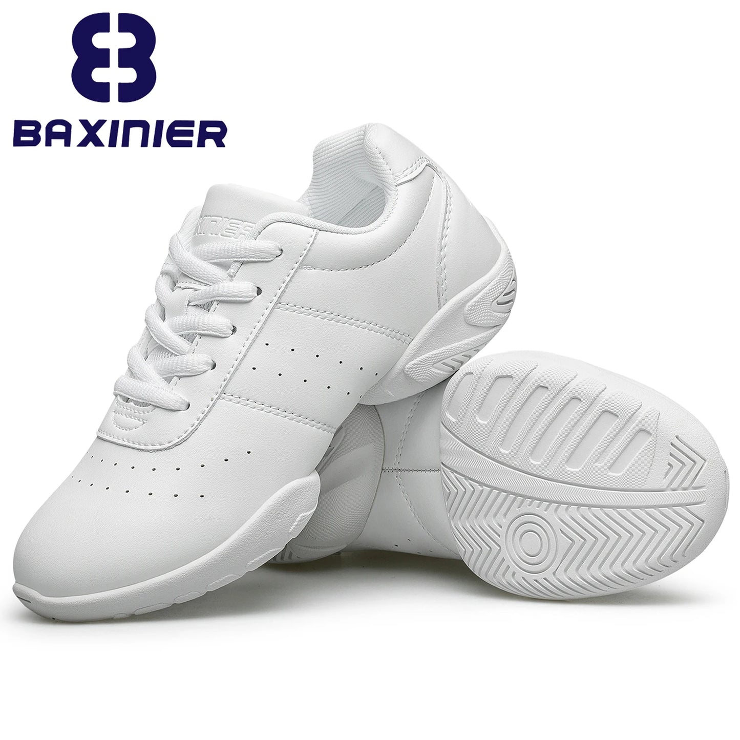 Girls White Dance Shoes Jazz Sneakers Youth Cheerleading Shoes Athletic Training Tennis Kids Competitive Aerobics Shoes