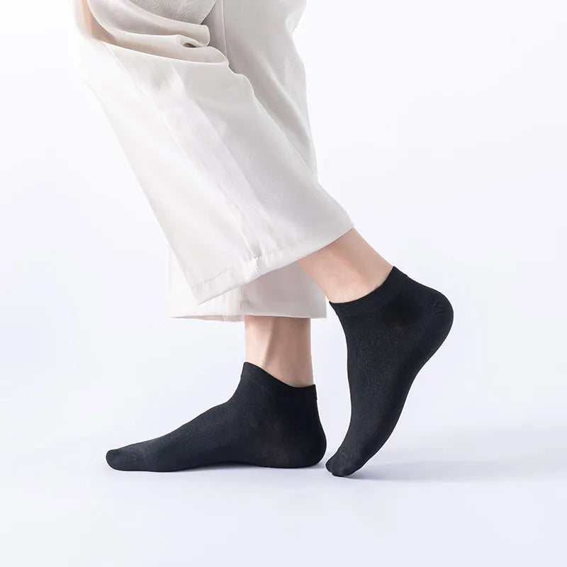 5 Pair Women's Ankle Bamboo Fibre Socks Solid Colour Summer Breathable Casual Short Socks High Quality Woman Boat Socks Set