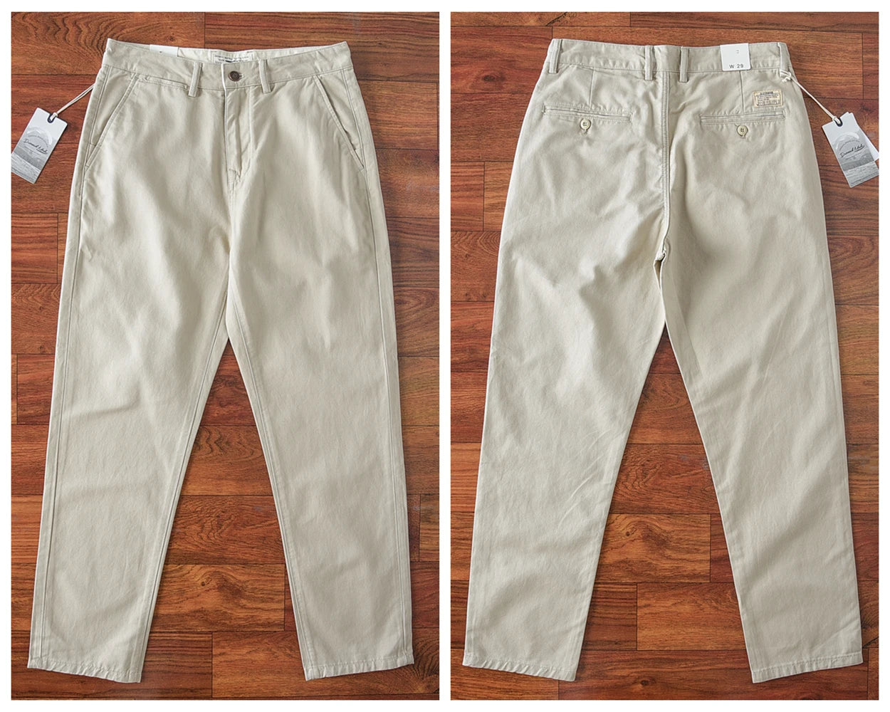 2024 Lente en herfst Nieuwe Amerikaanse retro zwaargewicht geweven keper casual broek Heren eenvoudige 100% katoenen gewassen rechte broek