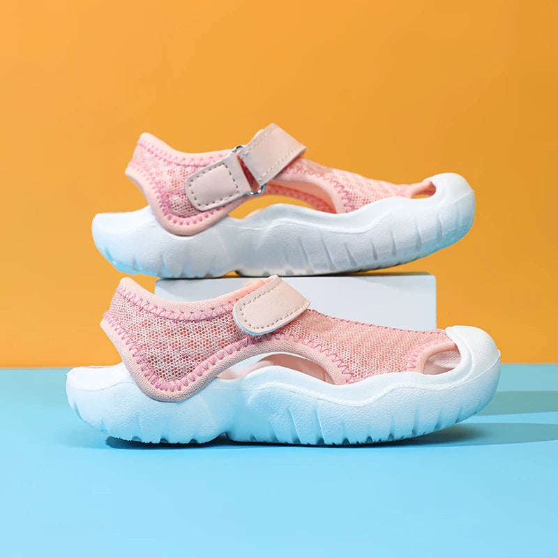 Ademende sportsandalen voor kinderen, jongens en meisjes, zomer, zachte zool, antislip, strandschoenen, gesloten neus, peuter, lichtgewicht, casual sandalen