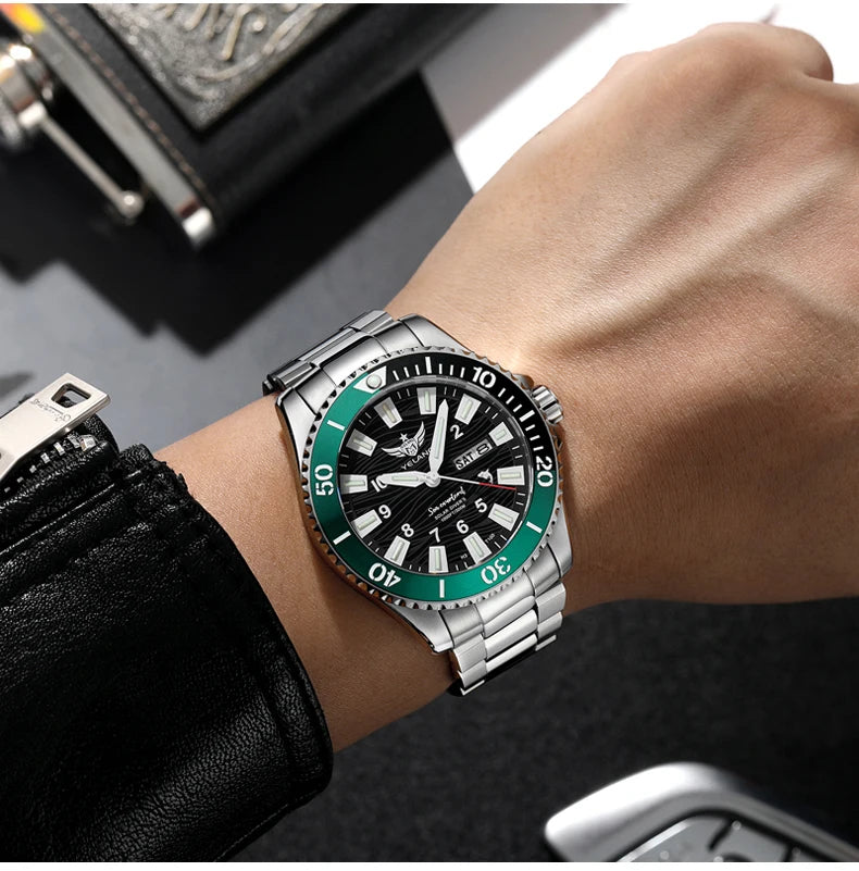 Yelang V1217 42mm Japan Eco-Drive Solar Watch Men's Watch 300M Diver Watch  30ATM Professional Waterproof  Sapphire Luminous