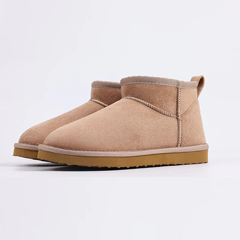 Women's Winter Snow Boots Classic Fur Plush Ankle Shoes Outdoor and indoor Use With Anti-Skid Warm Fuzzy Cotton Shoes