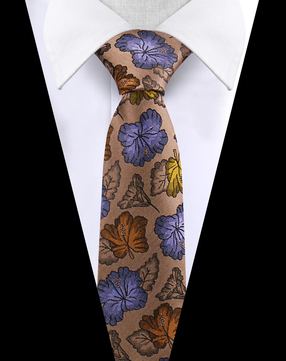 Men's Luxury Paisley Necktie Floral Wedding Style Business Tie Polyester 146x7.5cm Gift for Adult Male Occasions