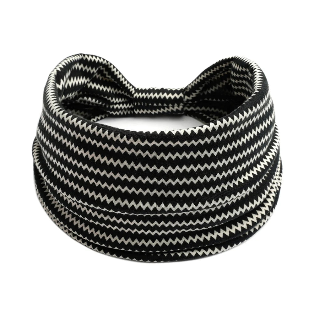 Bohol Headbands Women Wide Knotted Hairbands Elastic Turban Head Bands Non-Slip Floral Yoga Sports Sweatbands Workout Head Wraps