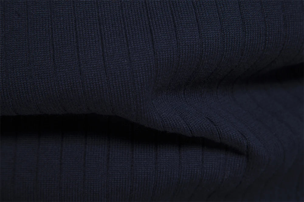 Men's Autumn Quarter Zipper Mock Neck Pullover Sweaters For Men Quality Warm Winter Cotton Knitted Men's Sweaters