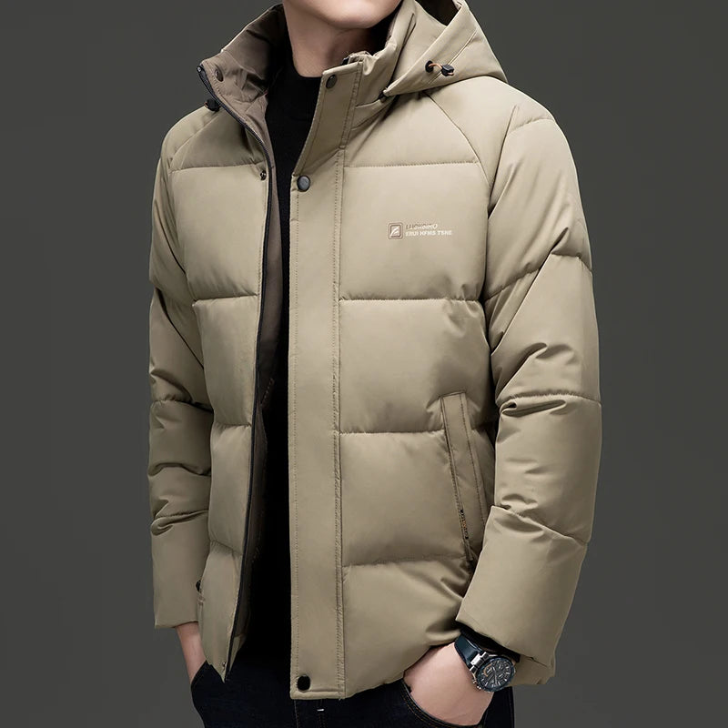 Men's Top Grade Designer Brand, Parka Jacket Cropped Thick Casual Fashion, Hooded Windbreaker, and Quilted Bubble Male Coats