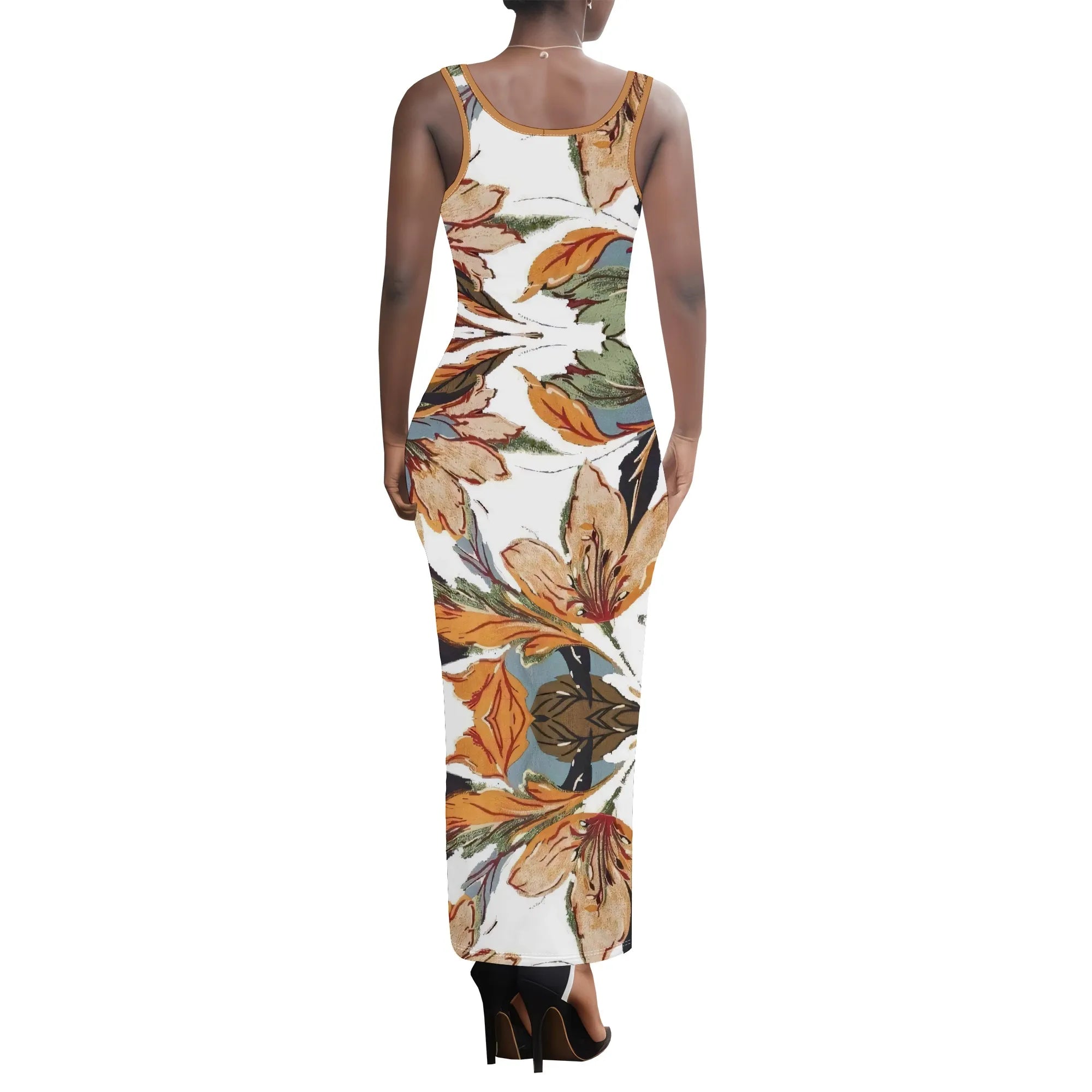 Women's Black Floral Sleeveless Printed Dress Polyester A-Line Knee Casual Summer Trendy Chic Design