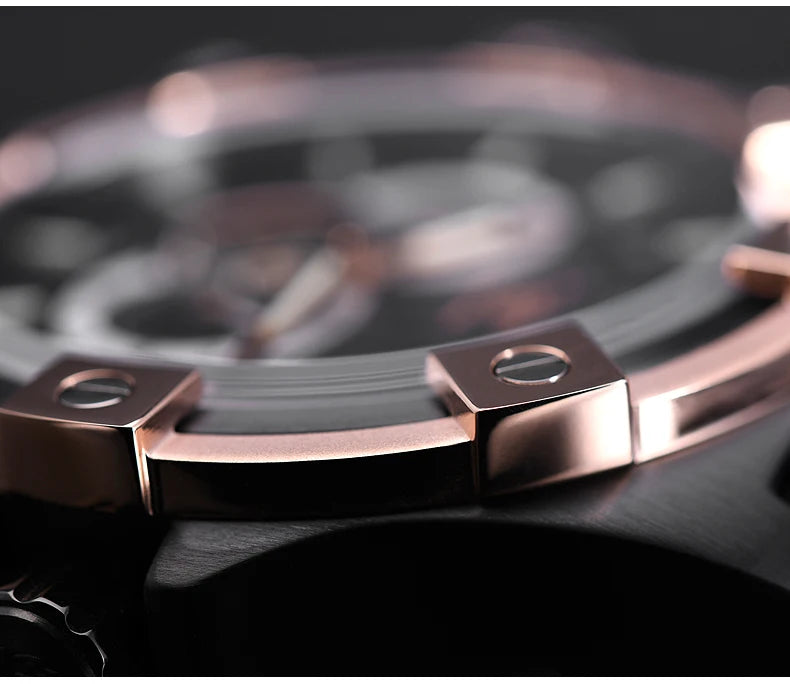 Yelang V1024 Men's 44mm Automatic Mechanical Watch Luminous 100m Water Resistant Japan Miyota 82S7 Movement Stainless Steel Band