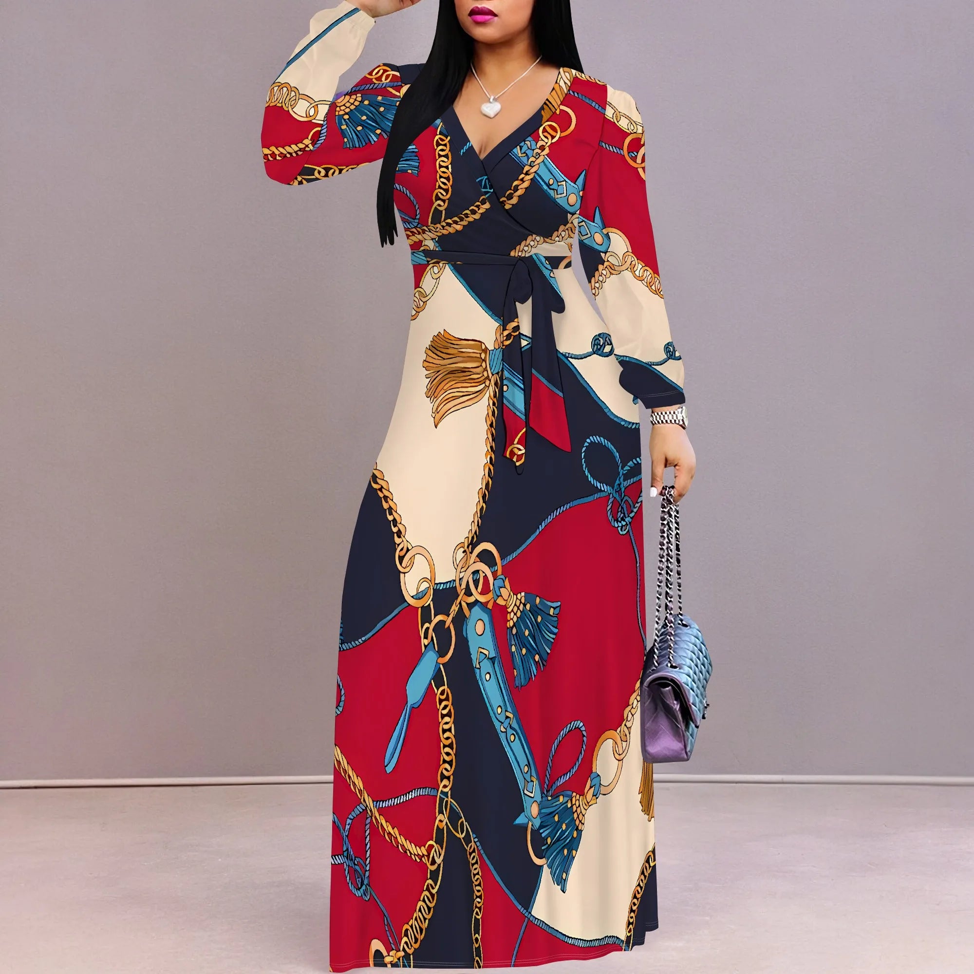 Women's Tie-Dye Polyester Belted Regular Size Dress Purple Festival Casual