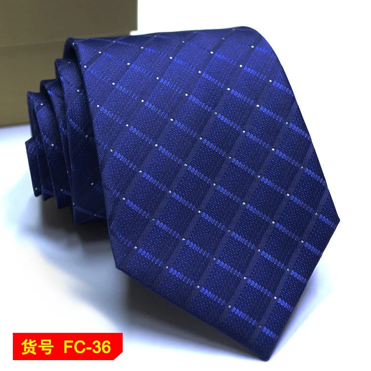 Men's Solid Color Stripe Floral Jacquard Necktie 7-8cm Width Fashionable Daily Wear Cravat for Wedding Party Gift
