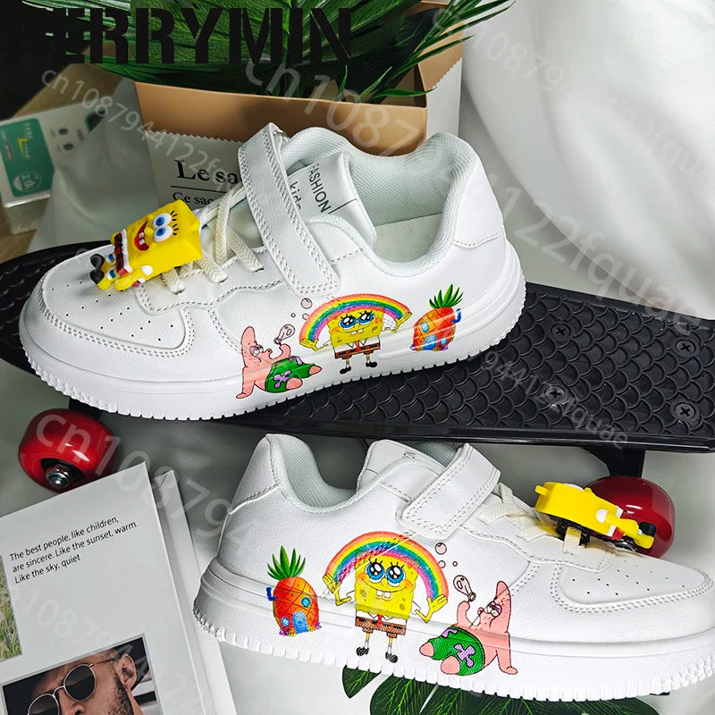 SpongeBob Gift Children Shoes Student Casual Kid Sneakers Girls Boys Running Fashion Sports Shoes Cute Christmas Birthday Gift