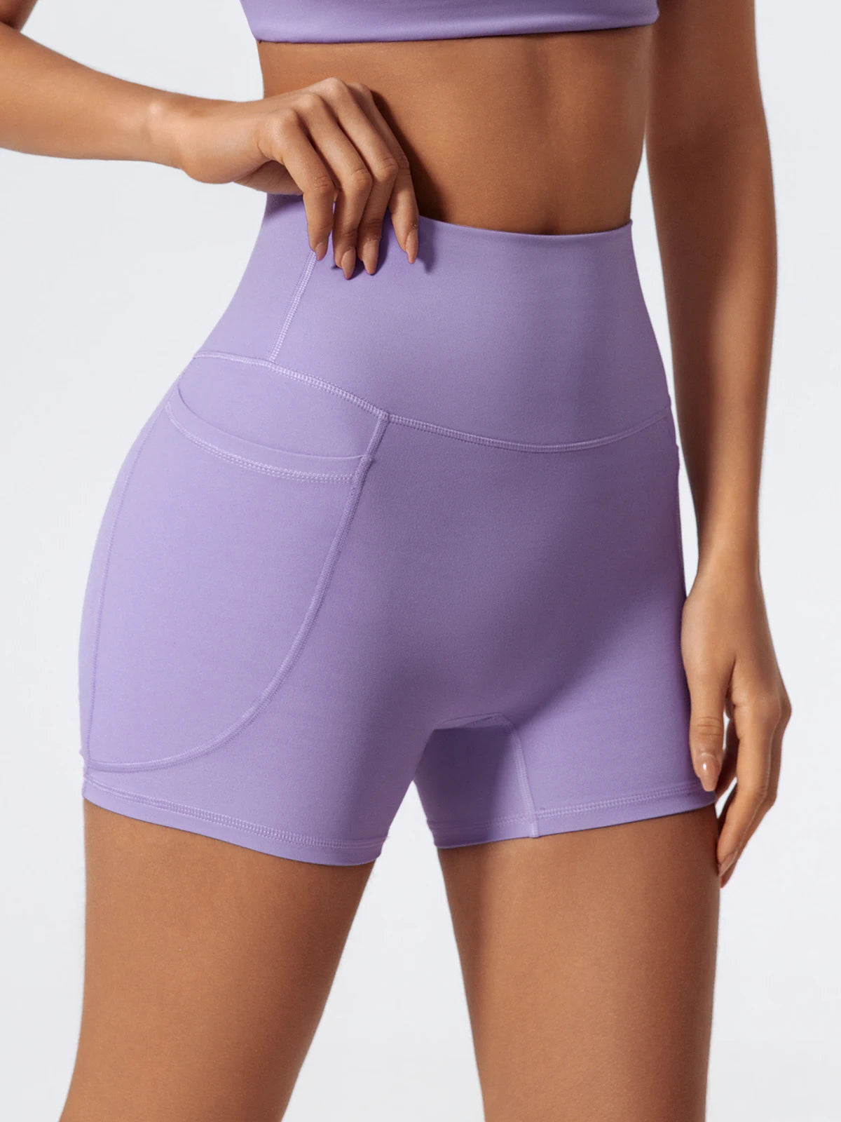 Pockets Workout Gym Legging Women Cycling Shorts Quick-Dry Yoga Clothes Breathable High Waist Sports Shorts Female