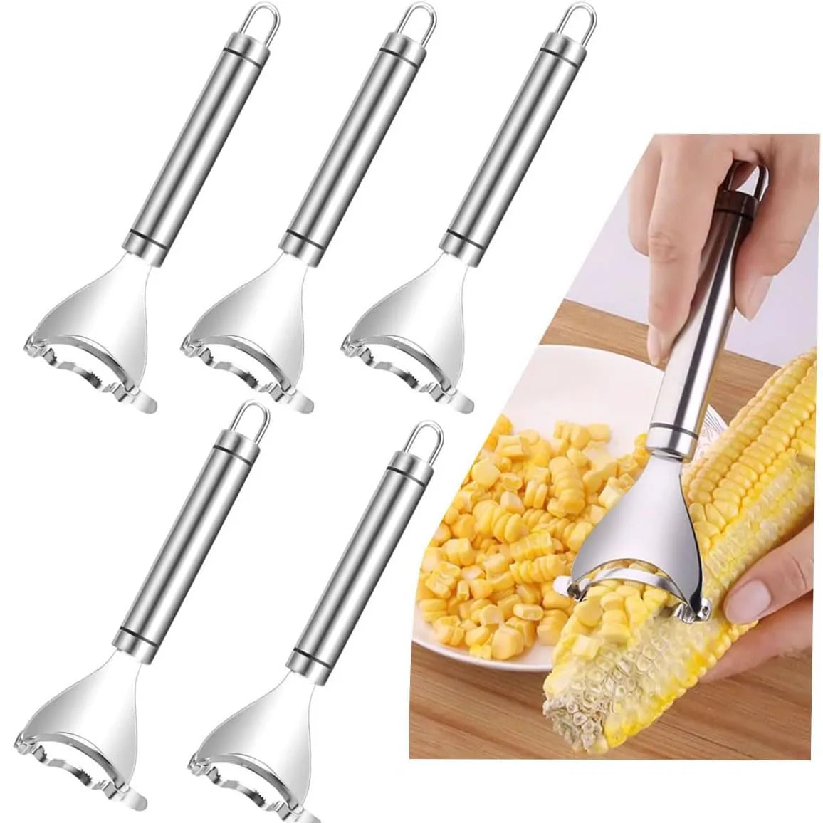 Corn Peeler Stripper For Corn On The Cob Remover Tool,Stainless Steel Kitchen Grips Corn Planer Cob Cutter Kernels