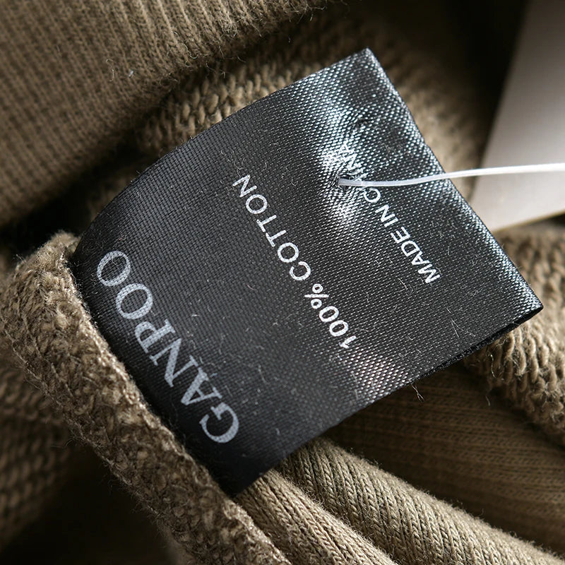 Lente Nieuwe Amerikaanse Retro Lange Mouw O-hals Effen Kleur Sweatshirts Heren Eenvoudige 100% Katoen Gewassen Trui Casual Sportkleding