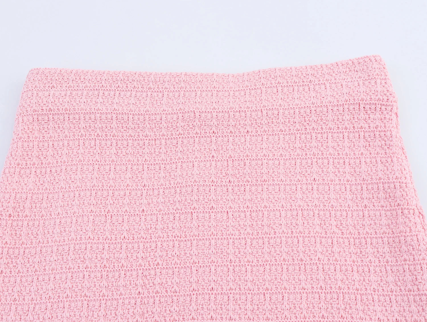 Elastische, hoge taille patchwork gebreide rok voor dames, geplooide zoom, elegante lange enkellange polyester faldas mujer