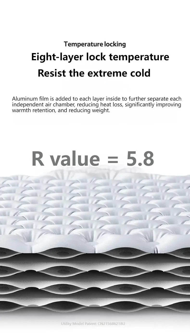 Naturehike R5.8 Inflatable Mattress Thermal Insulation Air Cushion for Hiking Outdoor Sleeping Bed Pad Ultralight Folding Mat