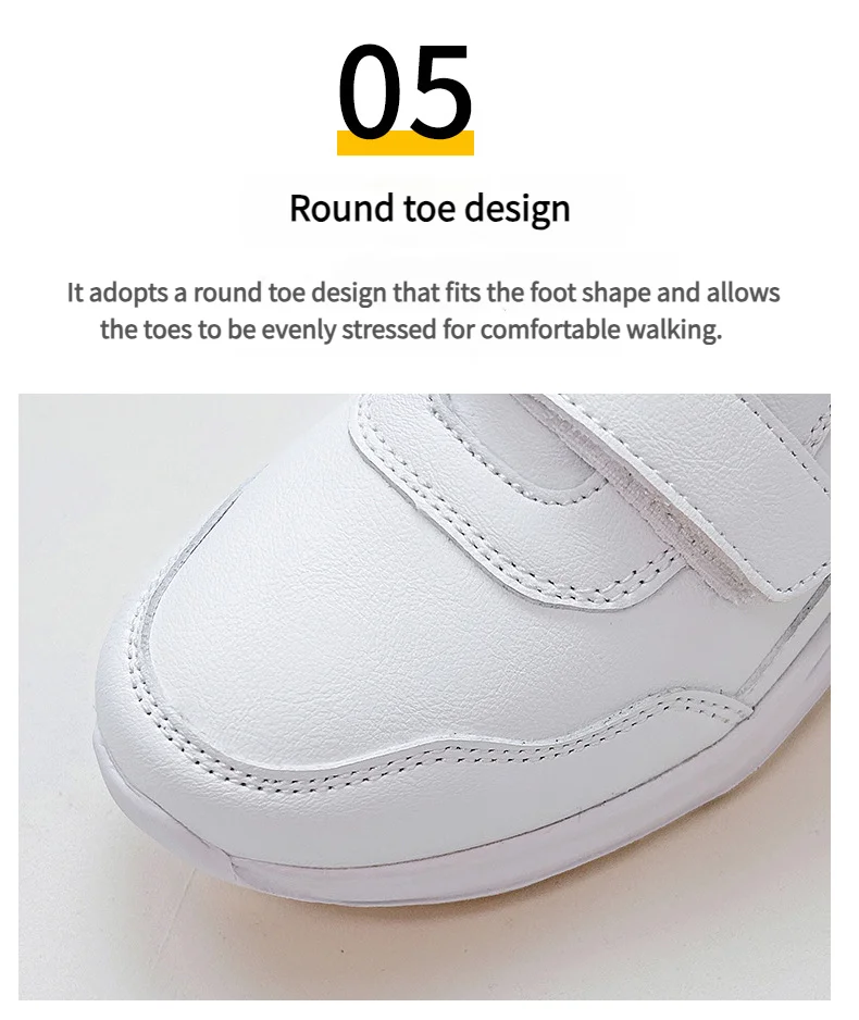 Student Sneakers Unisex White Shoes Magic Buckles Lightweight Couple Shoes for Sports School Dance Running